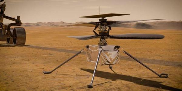 ضبط صدای یک کاوشگر توسط یک فضاپیما برای نخستین بار، صدای بالگرد نبوغ را در پرواز روی مریخ بشنوید